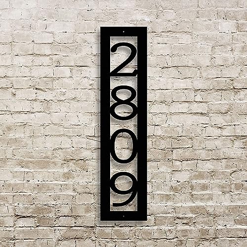 Custom Address Marker - Vertical House Number - Metal Address Sign