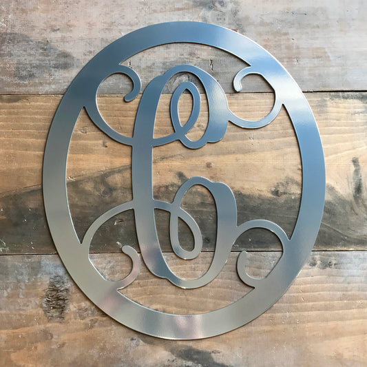 Metal Monogram Letter, Metal Monogram Door Hanger, Wall Art