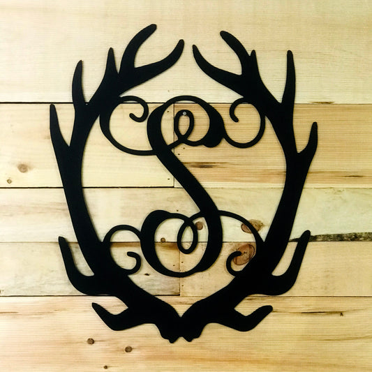 22" Metal Antler Monogram