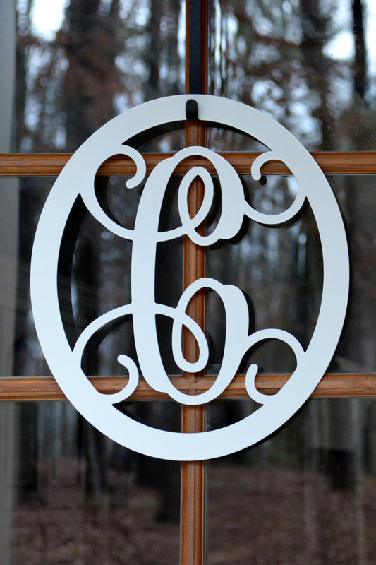 Metal Monogram Letter, Metal Monogram Door Hanger, Wall Art