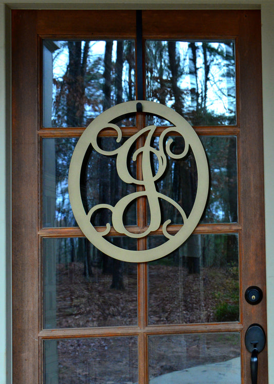 Metal Monogram Letter, Metal Monogram Door Hanger, Wall Art