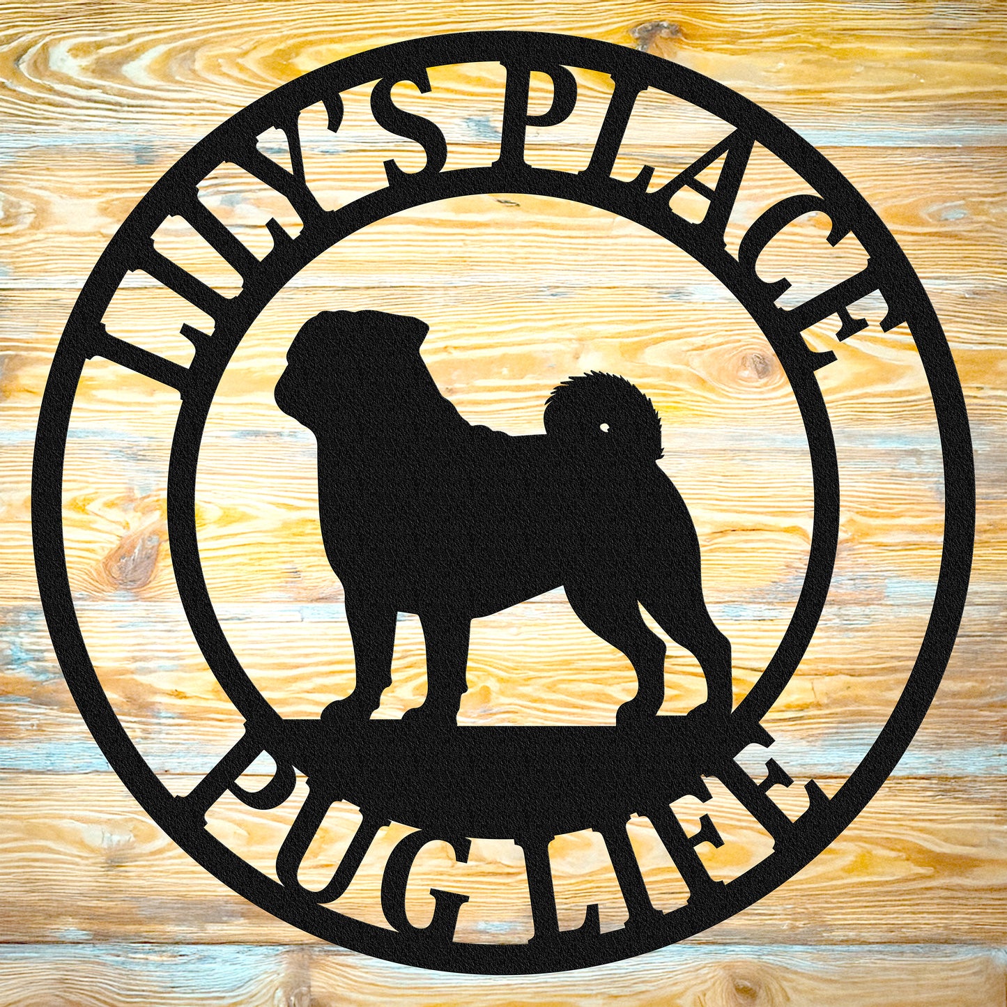 Pug Themed Sign, Personalized Sign, Barn Sign, Customized