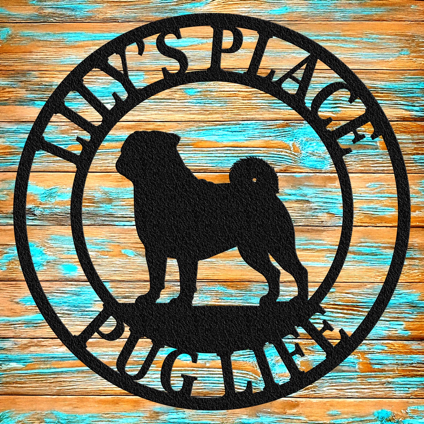 Pug Themed Sign, Personalized Sign, Barn Sign, Customized