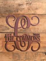 Split Letter Monogram, Personalized Metal Monogram Letter, Customized Door Hanger Monogram