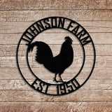 Rooster Theme Farm Sign, Personalized Farm Sign, Barn Sign by CustomMetalWorx