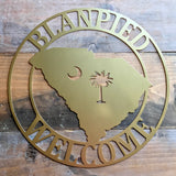 Custom South Carolina Welcome Door Wreath, State Door Hanger, Welcome Sign