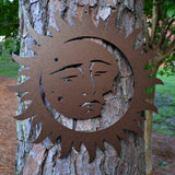 Sun and Moon Powder Coated Metal Wall Art
